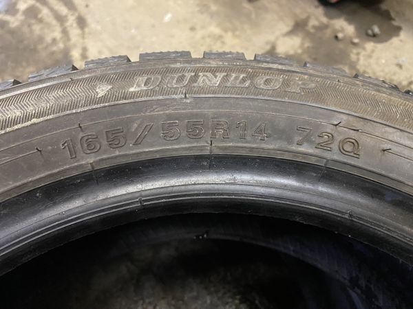 ★送料無料★ 165/55R14 2021年製 9分山 ダンロップ WINTERMAXX WM02 1本のみ/中古スタッドレスタイヤ(冬タイヤ) N6763_F_画像3