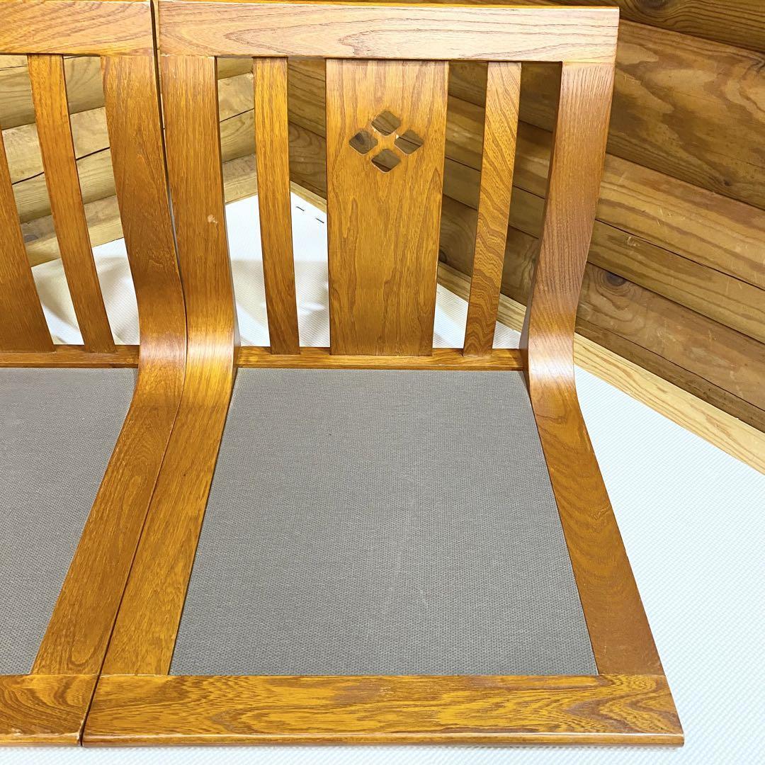 hikari ヒカリ 座椅子 2脚 セット 光製作所 ナチュラルカラー 木製_画像2