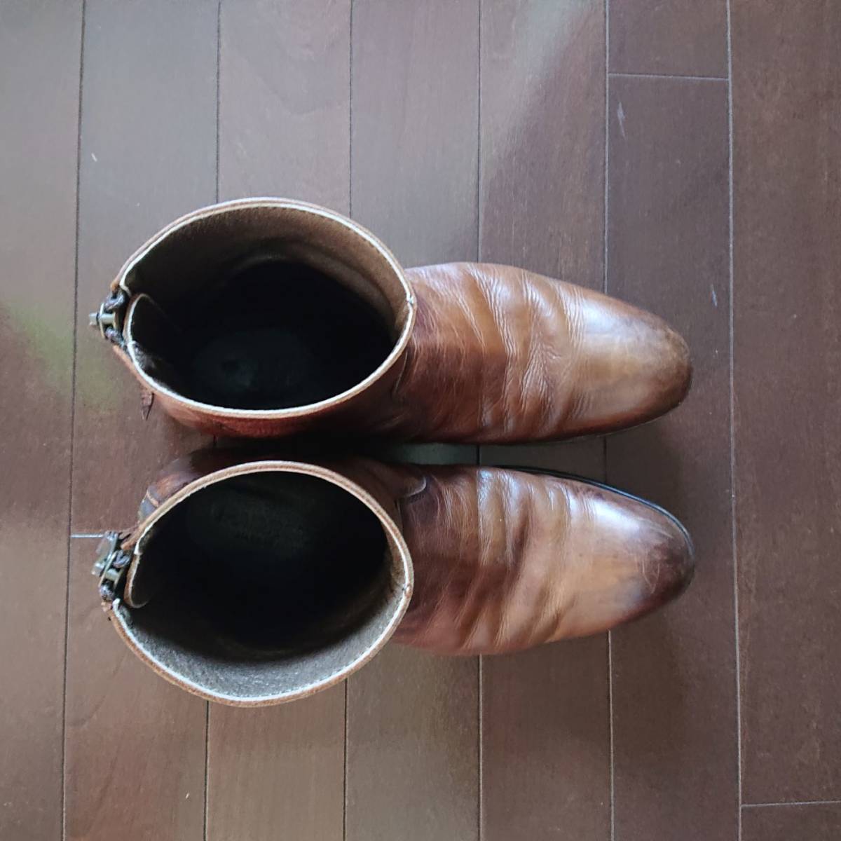 PADRONE パドローネ BACK ZIP BOOTS バックジップブーツ レザーシューズ サイズ41(26～26.5cm相当) メンズ 革靴 ブラウン 茶 日本製_画像6