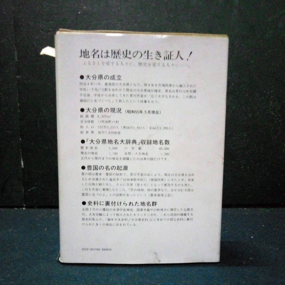 角川日本地名大辞典「44 大分県」角川書店 竹内理三 昭和55年発行 初版 函/函カバー付き_画像3