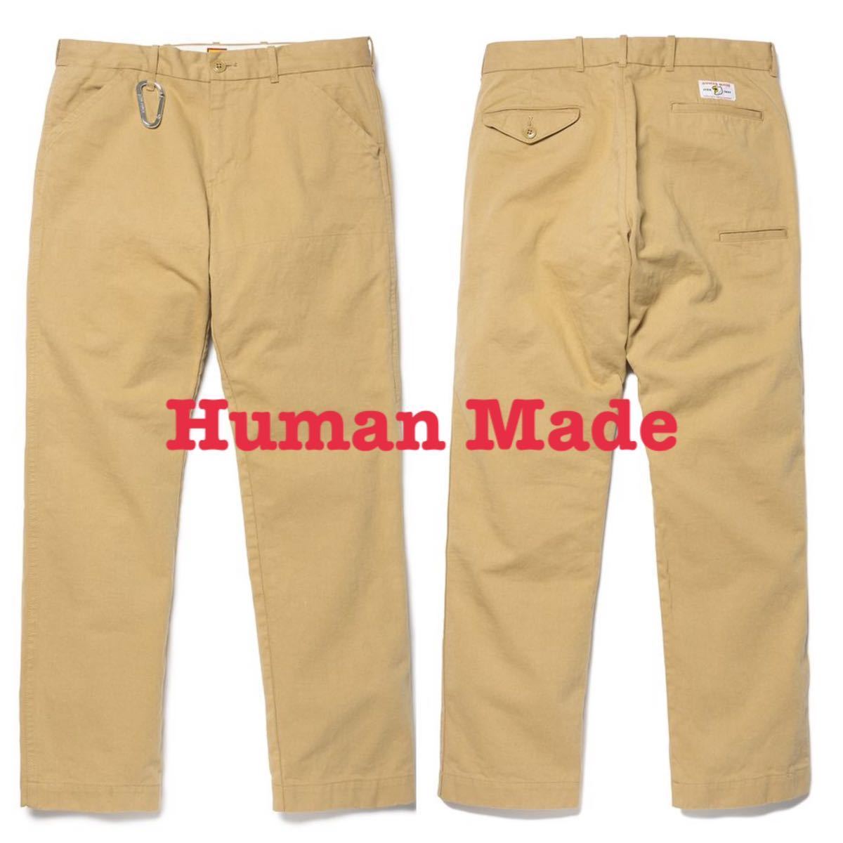 本物 正規店購入 美品 Human Made ヒューマンメイド ベージュ ミリタリーチノパンツ サイズS パンツ ズボン 長ズボン カナビラ付き_画像1