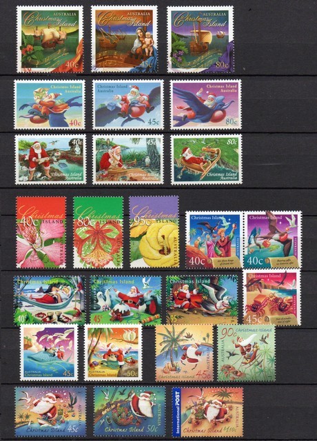  prompt decision * Christmas island Christmas stamp LOT 25 kind 