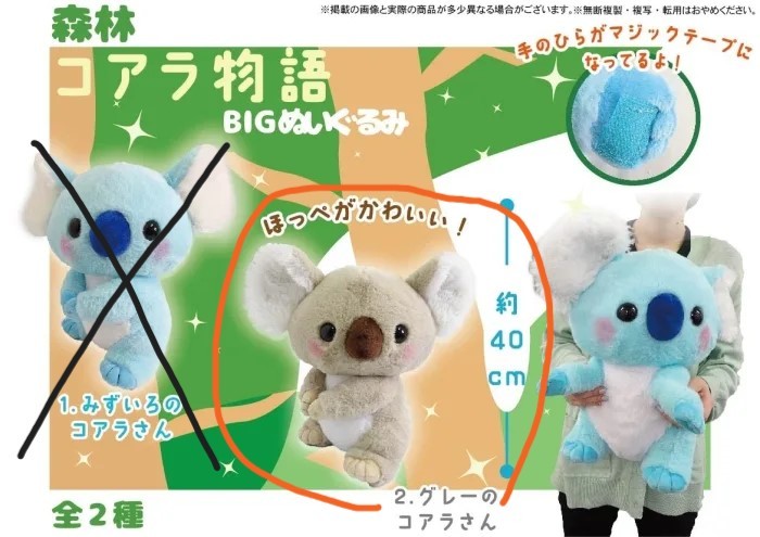  forest . koala monogatari BIG soft toy gray. koala san prize new goods * unused tag attaching 