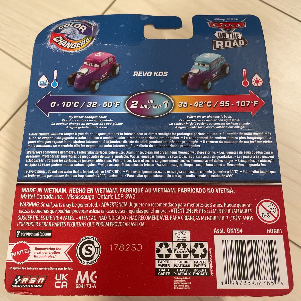  Mattel The Cars CARS MATTEL color change .-REVO KOS Revo kos minicar Disney Disney character car on The load 115