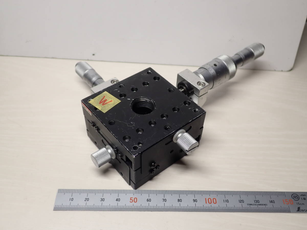  control number W precise 2 axis stage micrometer attaching table size 60×60. used 