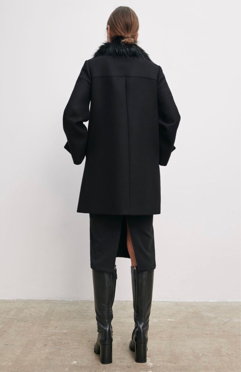 新品】ZARA ウールコート M フェイクファーカラージャケット 新品】ZARA ウールコート M フェイクファーカラージャケット
