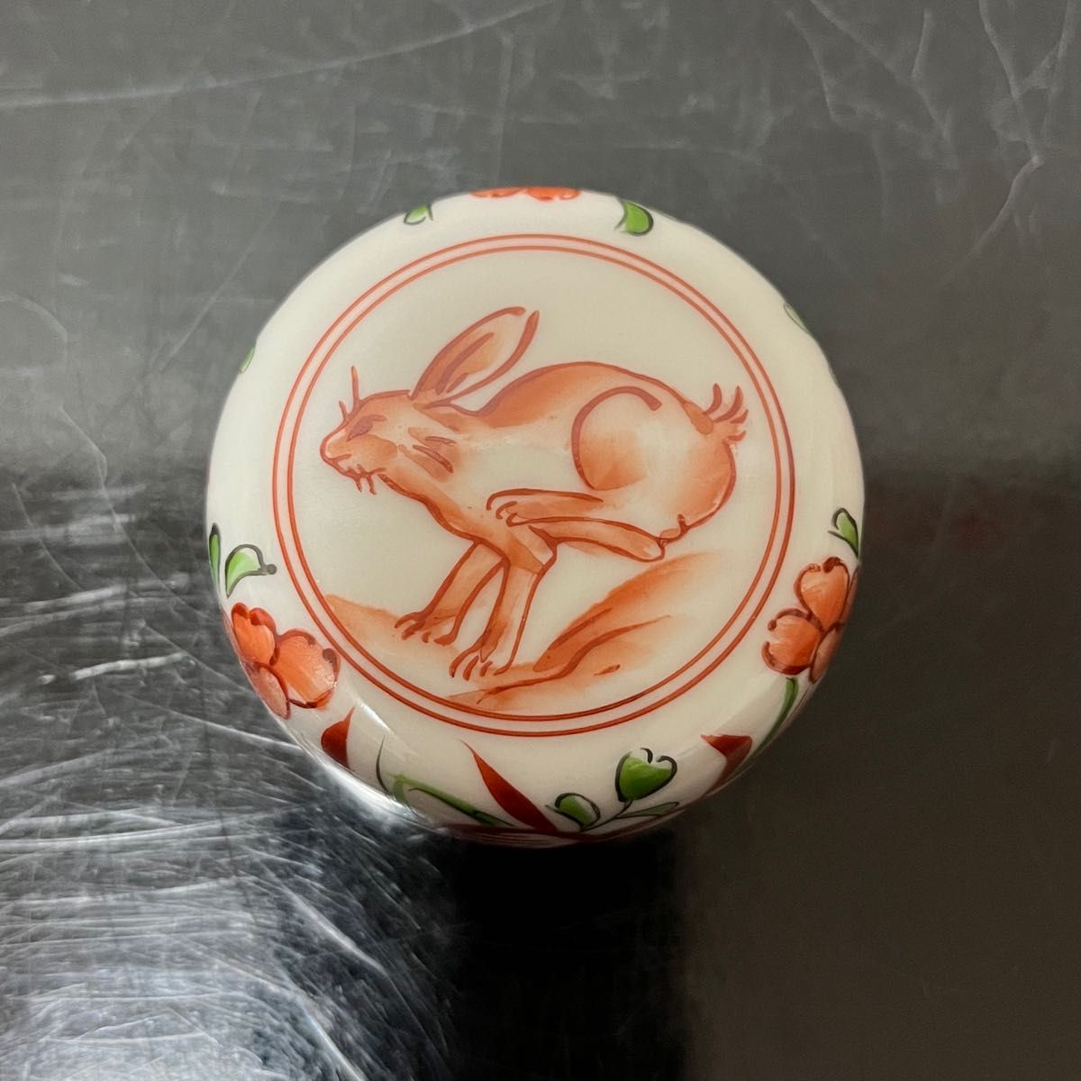 茶道具 兎香合 永楽善五郎 赤絵兎香合 茶道具 懐石道具 鵬雲斎 坐忘斎 淡々斎 而妙斎 即