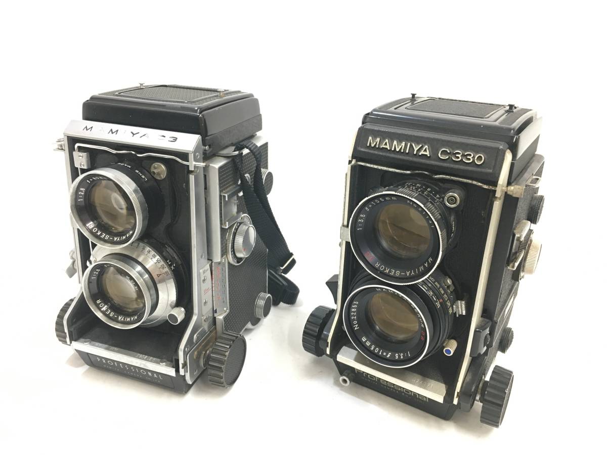 1円出品★ Mamiya C3 PROFESSIONAL MAMIYA-SEKOR 1:2.8 f=80mm + C330 Professional MAMIYA-SEKOR DS 1:3.5 f=105mm ★ マミヤ 二眼カメラ_画像1