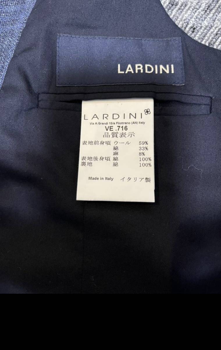 定価3,9万 LARDINI ラルディーニ ベスト ジレ チェック柄 NAVY