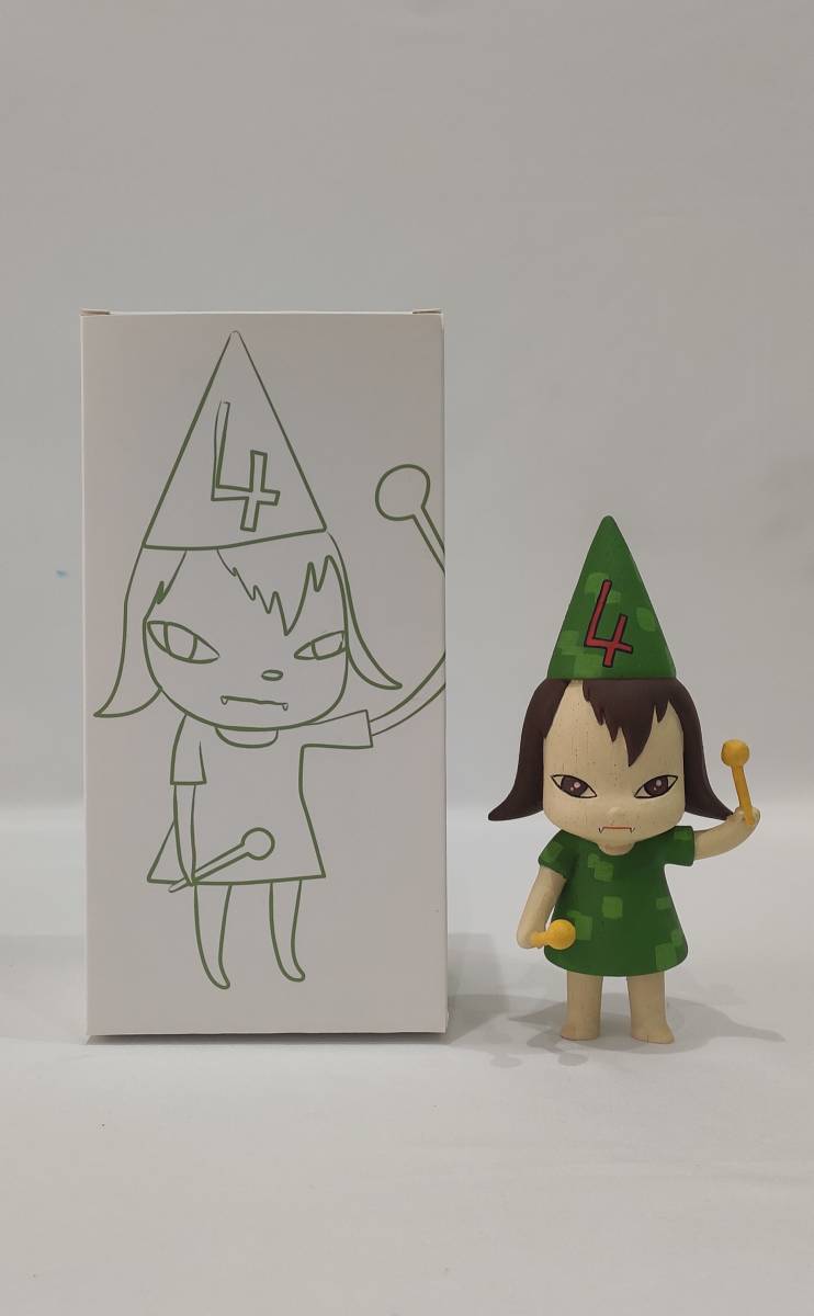 【模写】奈良美智 Yoshitomo Nara No.4 木 フィギュア Hand Painted acrylic on wood 15CM_画像1