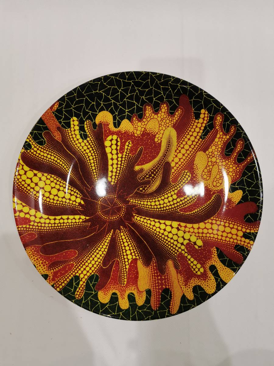 【模写】草間彌生 YAYOI KUSAMA FLOWER Ceramic 飾り皿 PLATE Diam. 30CM_画像3
