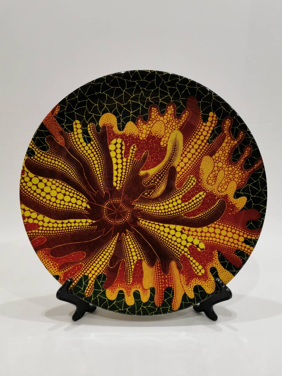 【模写】草間彌生 YAYOI KUSAMA FLOWER Ceramic 飾り皿 PLATE Diam. 30CM_画像2