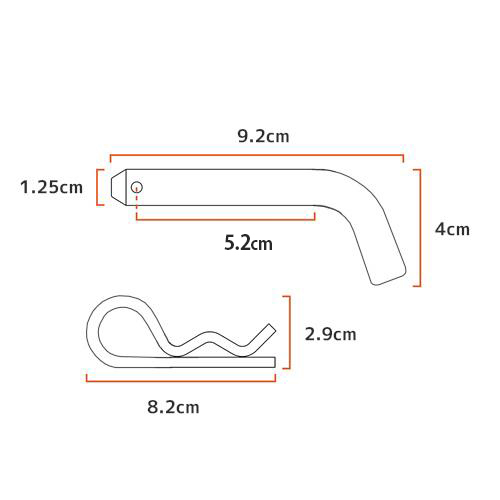 ヒッチピン トレーラーヒッチ/ヒッチメンバー用 1.25インチ角用 ブラック_画像3