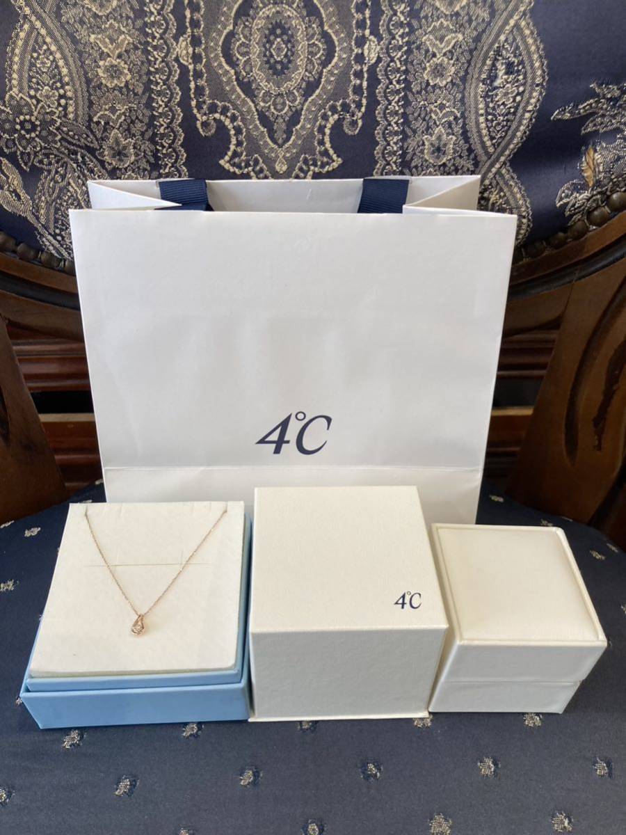 新品 正規品 4℃ ヨンドシー ネックレス k10 ダイヤモンド ダイヤモンド ルビー 箱 紙袋 リボン ピンクゴールド ハート プレゼントの画像10