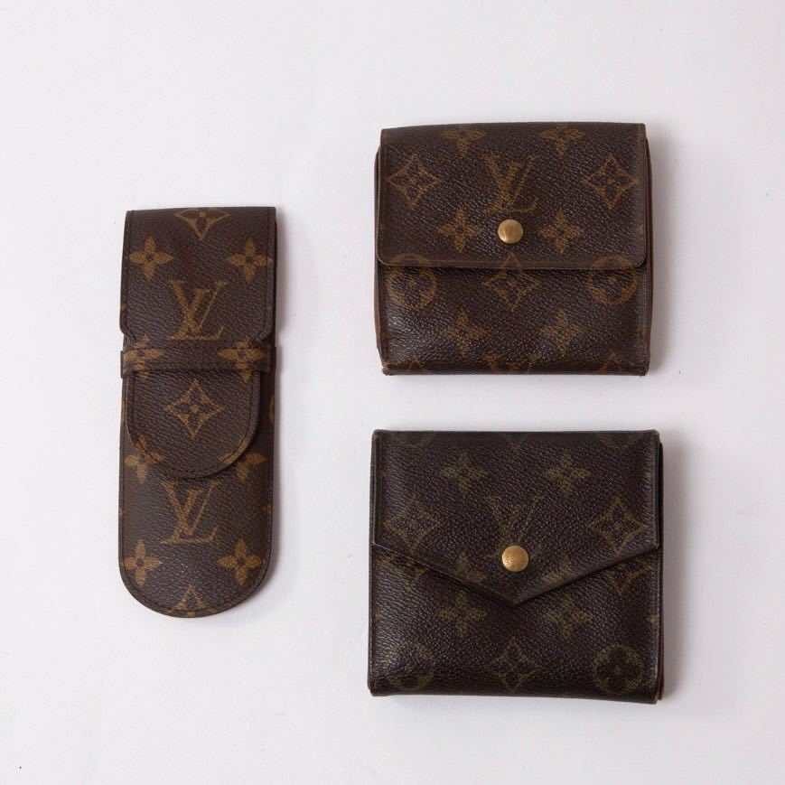 ★まとめ売り★一スタ 3点セット LOUIS VUITTON ルイヴィトン コンパクトウォレット 小物入れ モノグラム ポルト モネ ビエ カルトクレディ_画像1