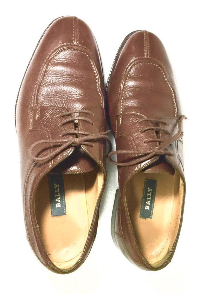 即決 BALLY バリー MadeinItaly CarilloPatentLeather SplitApronToe OxfordShoes 7.5D(24～24.5cm) メンズ Brown 茶色 ビジネス 本革 中古_画像2