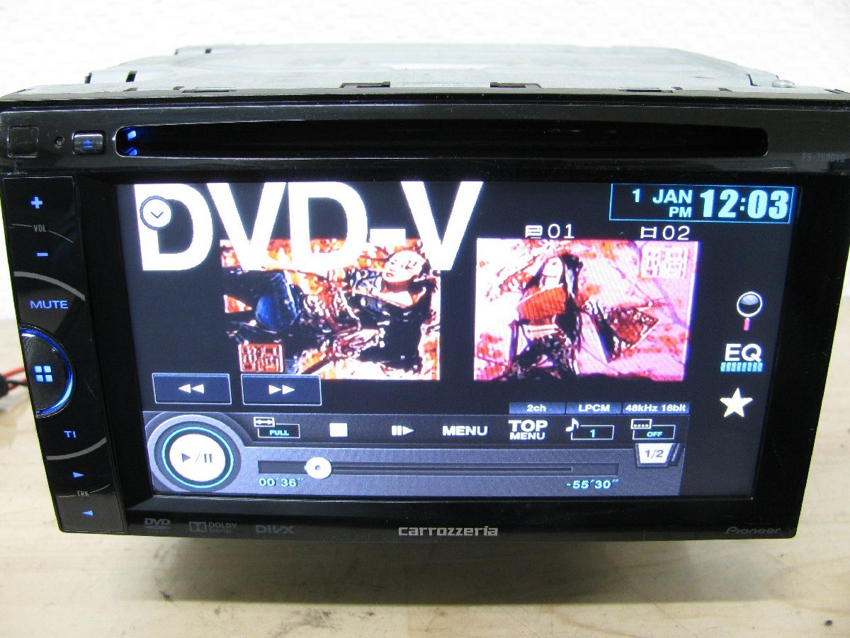 [107095-A]カロッツェリア FH-780DVD ディスプレイオーディオ 高画質VGAモニター 2DIN DVDプレーヤー iPhone接続 動作良好1円～_画像4