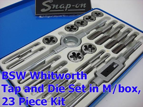 即落*スナップオン*ウィットワース英車BSWブリティッシュインチ/タップ&ダイスセット／BSW Whitworth Tap and Die Set／Bland：Gunson_画像2