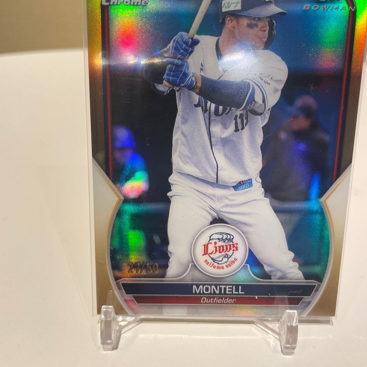 Topps 2023 NPB bowman Refractor /50シリ モンテル 西武ライオンズ　MONTELL 1st BOWMAN baseballトレカ_画像2