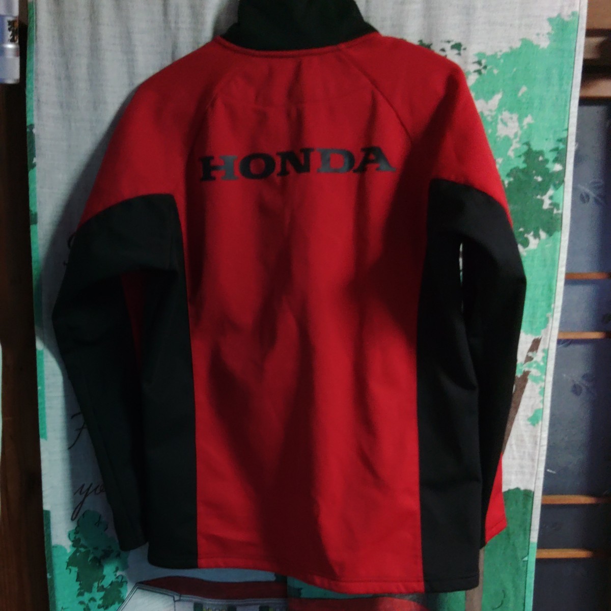  Honda racing HONDA RACING used beautiful goods fleece jacket automobile advertisement Novelty use little dark red × black 