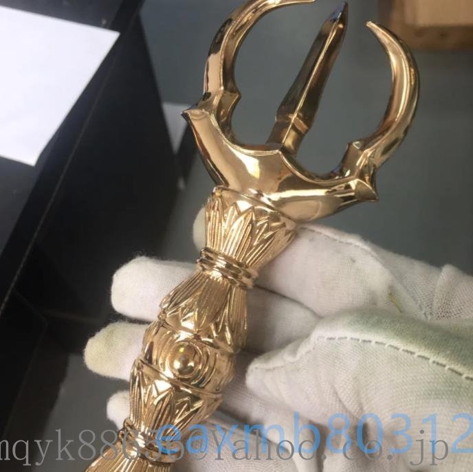 密教法具 寺院用仏具」 真言宗 空海大師三鈷杵 仏具 銅製 磨き 密教法具 寺院用仏具」 真言宗 空海大師三鈷杵 仏具 銅製 磨き