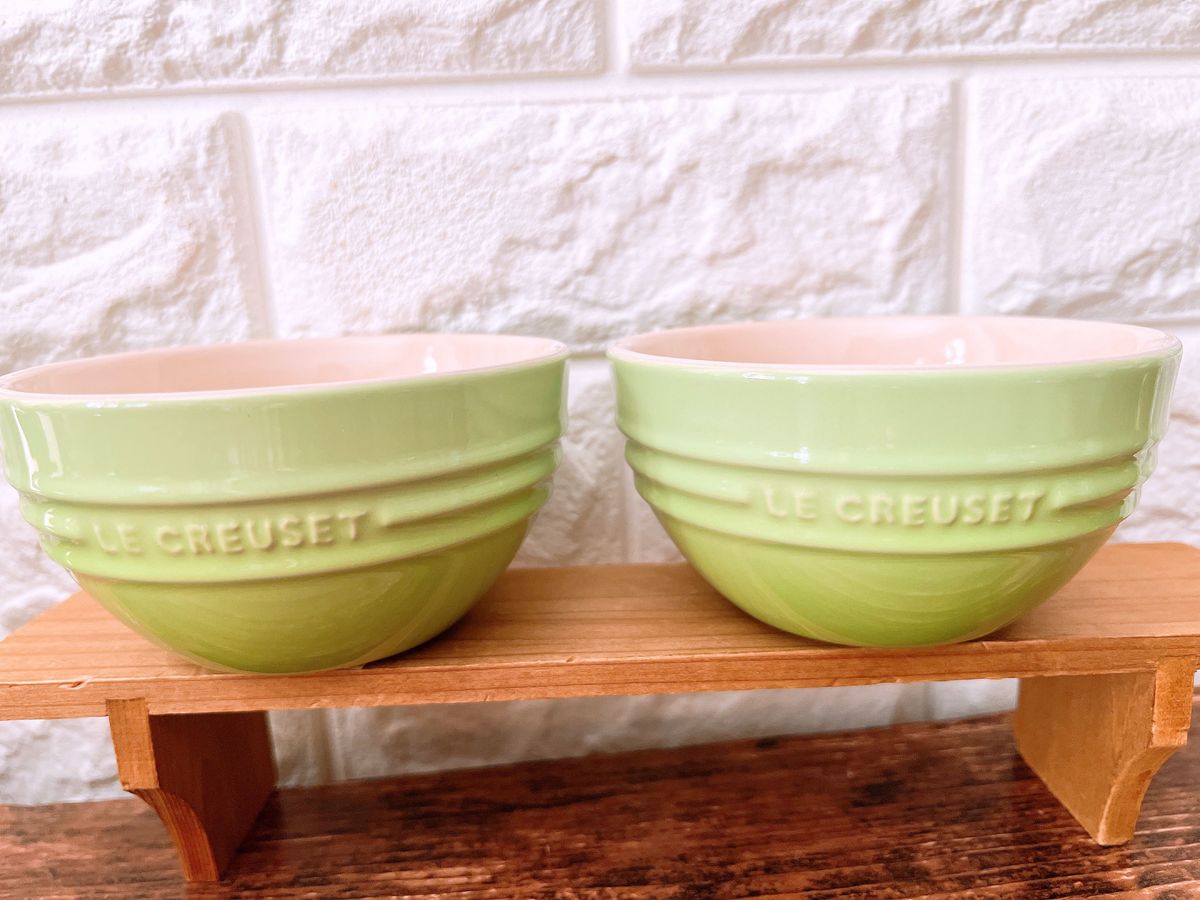 【LE CREUSET】ルクルーゼ ミントグリーン ペアセット ボウル ラムカン