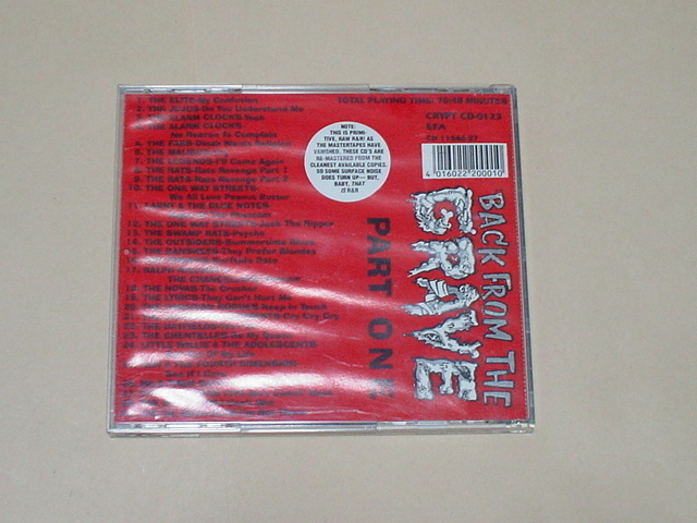 60'S GARAGE PUNK：BACK FROM THE GRAVE VOL.1(CRYPT RECORDS,THE ELITE,THE JUJUS,THE ALARM CLOCKS,THE FABS,THE MALIBUS,THE BEL-AIRES)の画像2