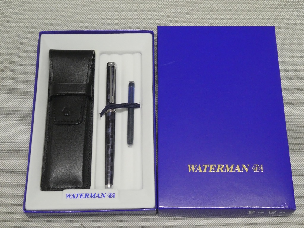 ●WATERMAN ウォーターマン 万年筆 ペンケース付き ハーモニー ブルー F 絶版●_画像1