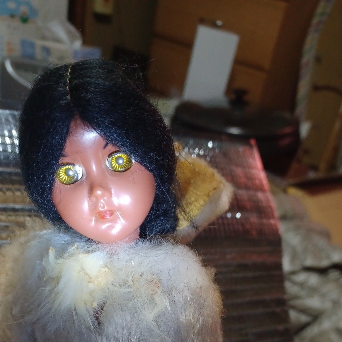 レトロ 人形アラスカ人形 眠ります。 女の子 28cmフード含まず