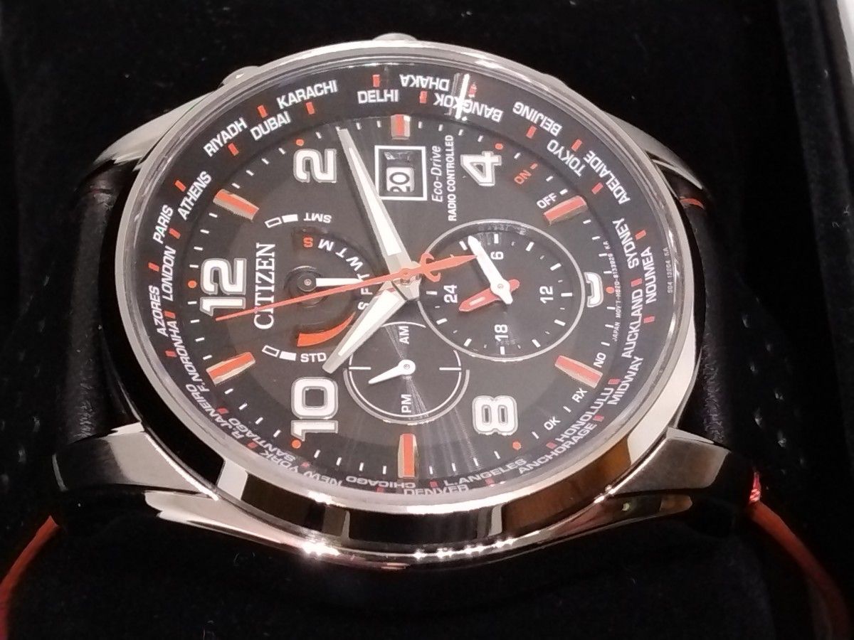 CITIZEN　エコドライブ　AT9030-04E　海外モデル　純正革ベルト & バックル
