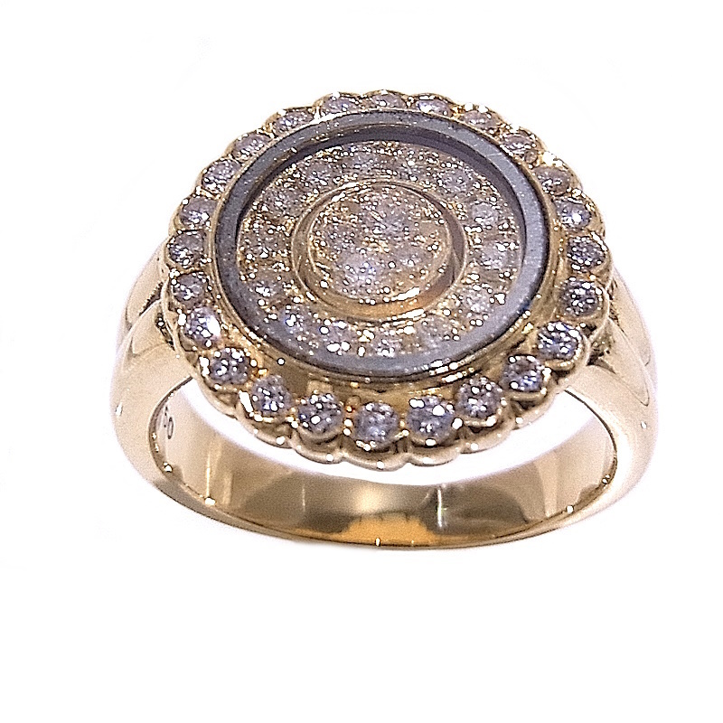 Waltham K18YG 750 Желто -золотое кольцо кольцо с бриллиантовым кольцом [используется] [Таблица A] [красота]