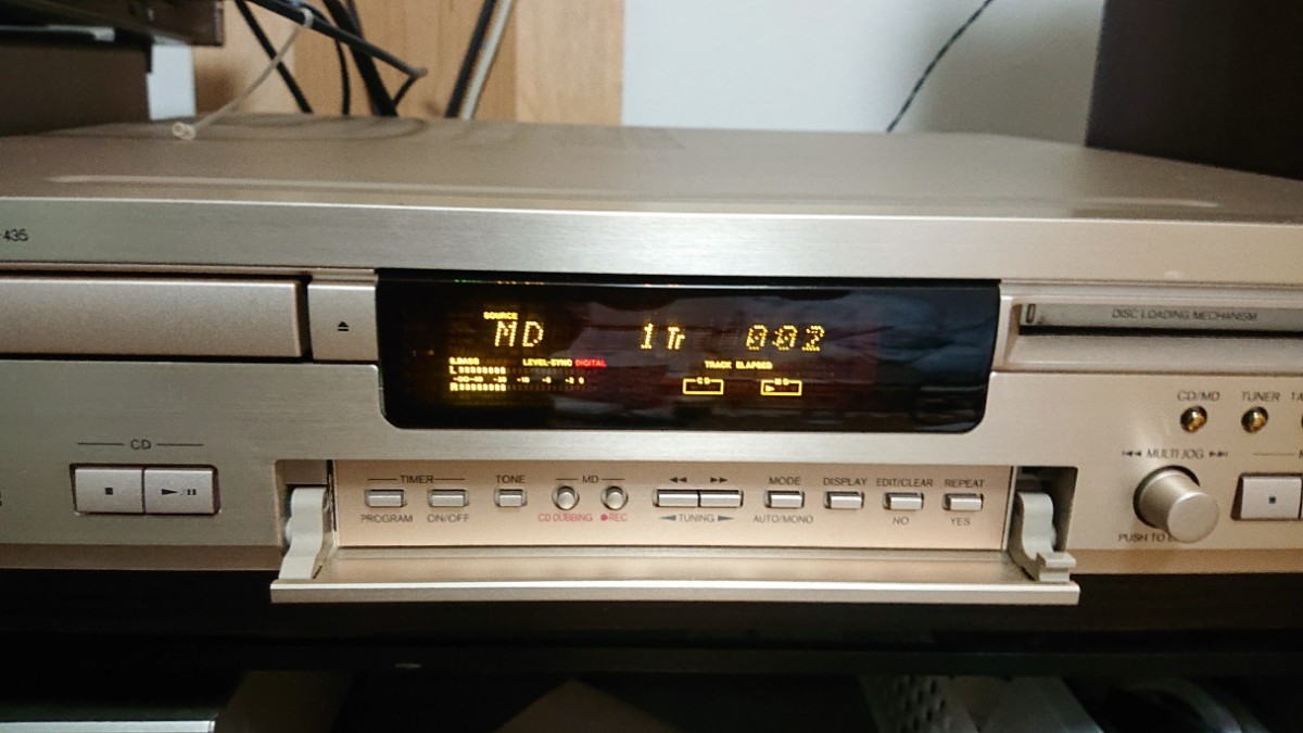 ONKYO FR-435 CD/MDコンポ CDピックアップレンズ新品交換済み リモコン付き ミニコンポ オンキョー フルサイズ_画像3