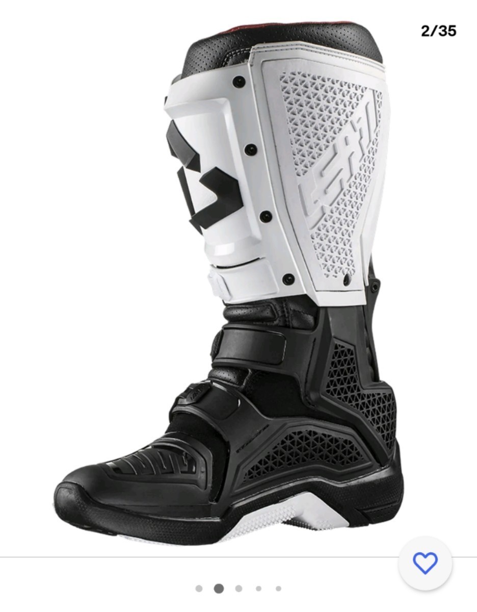 リアット5.5オフロードブーツ　Leatt 5.5 Flexlock 20 Mens MX Offroad Boots White/Black　サイズUS8 JP26〜26.5cm_画像2