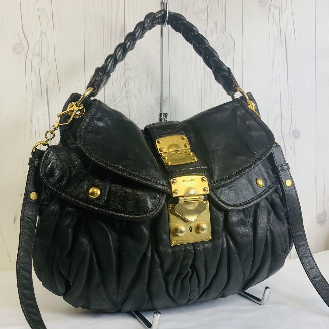美品 miumiu ミュウミュウ ハンドバッグ ショルダーバッグ 美品 miumiu ミュウミュウ ハンドバッグ ショルダーバッグ