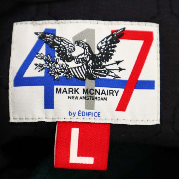 417 EDIFICE エディフィス Mark McNairy コラボ★ 中綿 ブラックウォッチ チェック柄 N-3B ウール コート Sz.L　メンズ　C3T10919_B#N_画像5