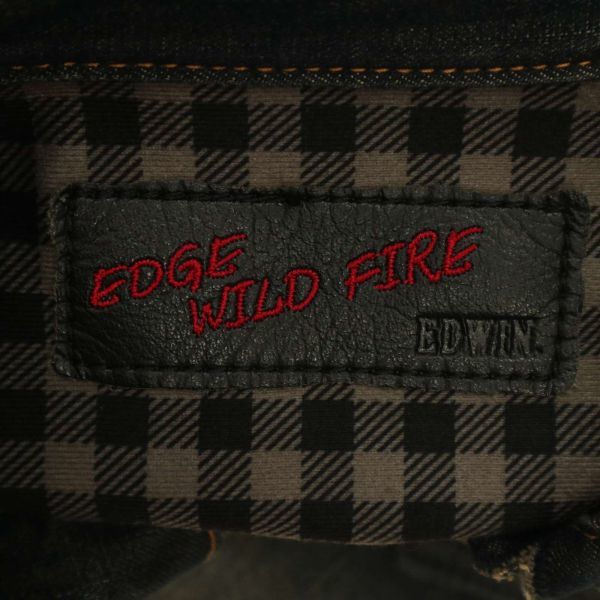 EDWIN エドウィン 46286-326 WILD FIRE★ 加工 裏起毛 防風 ストレッチ デニム ジャケット Gジャン Sz.L　メンズ バイク　C3T11077_B#N_画像5