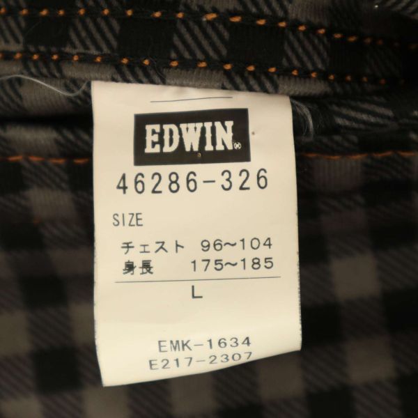 EDWIN エドウィン 46286-326 WILD FIRE★ 加工 裏起毛 防風 ストレッチ デニム ジャケット Gジャン Sz.L　メンズ バイク　C3T11077_B#N_画像6