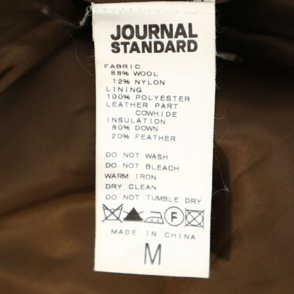 JOURNAL STANDARD ジャーナルスタンダード 秋冬 ウール★ ツイード ダウン ダッフル コート Sz.M　メンズ キャメル　C3T11223_C#N_画像6