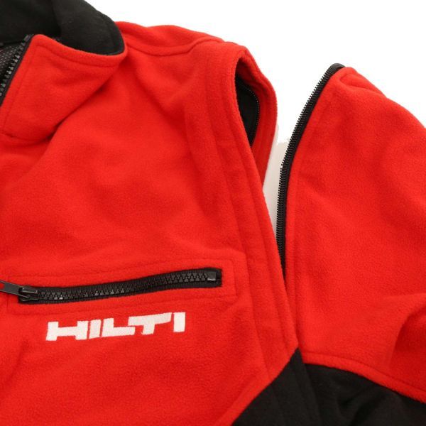 HILTI ヒルティ 秋冬 2WAY!! 袖着脱可能★ ロゴ刺繍 フリース 切替 ジャケット ブルゾン Sz.XL　メンズ 大きいサイズ　C3T11605_C#N_画像5