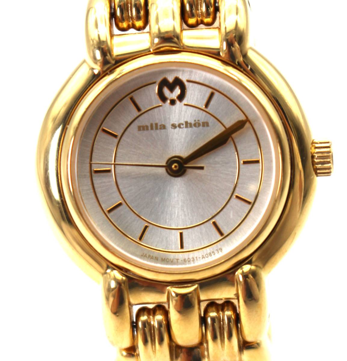 【電池交換済み】可動　Mila Schon ミラショーン レディースウォッチ 腕時計 クォーツ 6031-A03297 GP シルバー ゴールド レディース_画像2