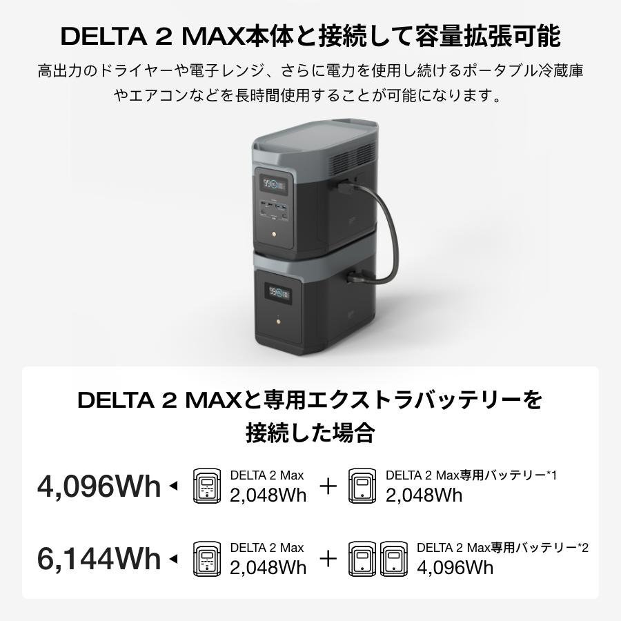 【中古品Bランク】EcoFlowメーカー直売 ポータブル電源 DELTA 2 Max 専用バッテリーパック キャンプ 車中泊 工事不要 アウトドア_画像5