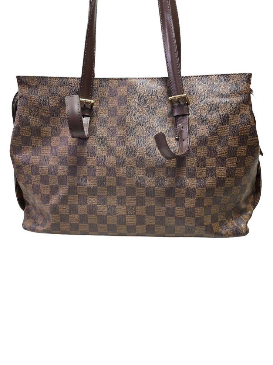 LOUISVUITTON ルイヴィトン ダミエ チェルシー N51119 トートバッグ ショルダーバッグ ブラウン TH0095_画像2