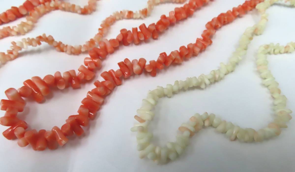 #71176ps.@.. necklace 4 point set long Short coral accessory gross weight approximately 96.3g