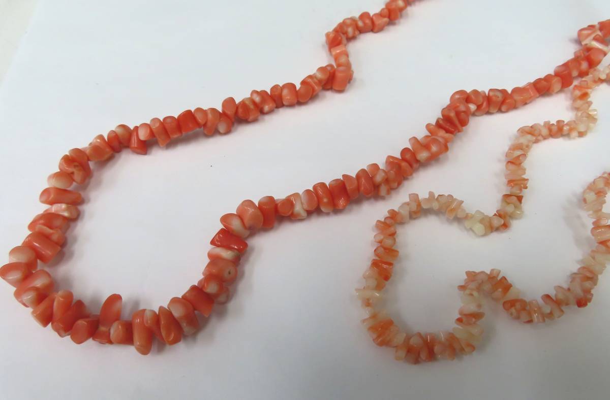 #71176ps.@.. necklace 4 point set long Short coral accessory gross weight approximately 96.3g
