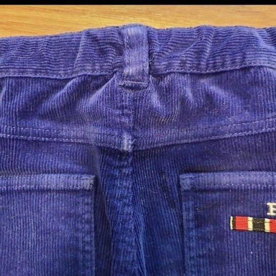 familiar ファミリア コーデュロイパンツ 100cm ブルー チェック ズボン