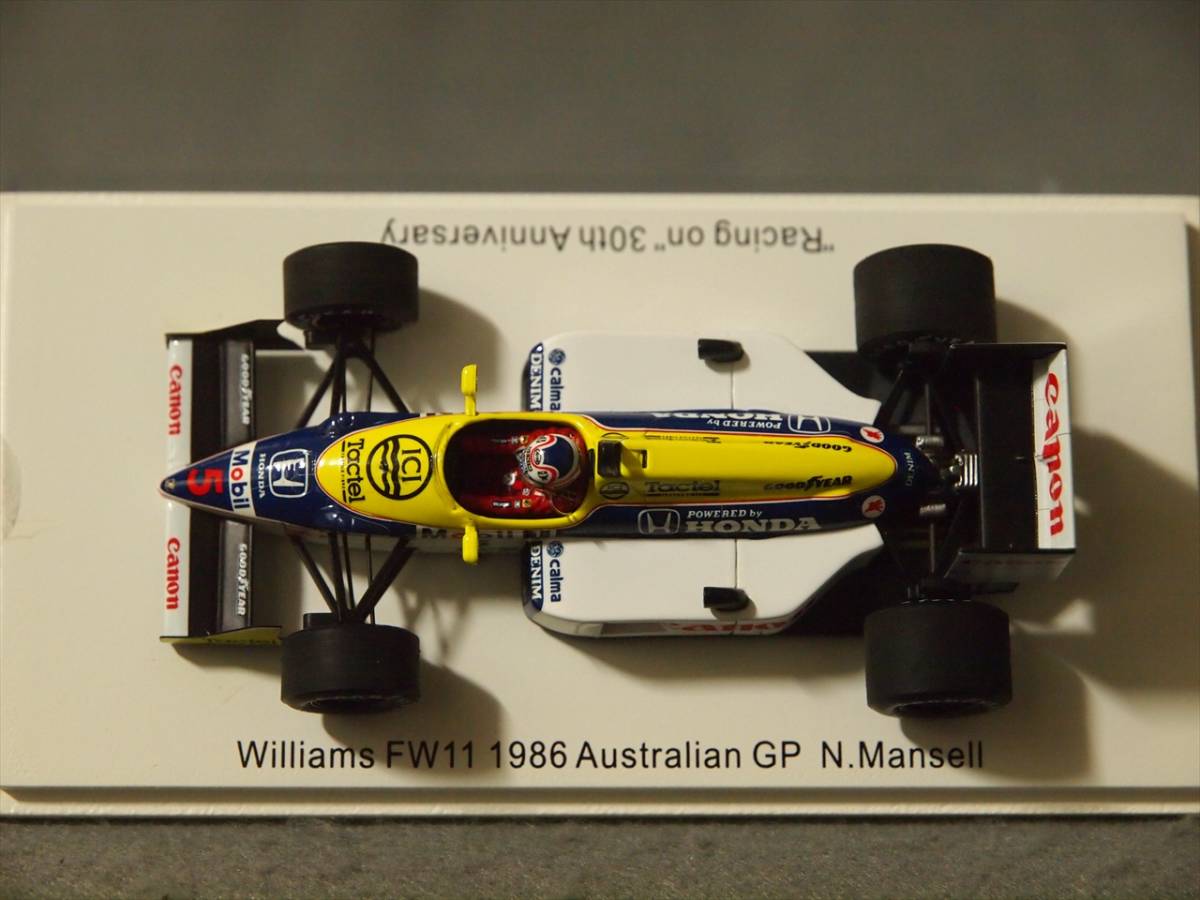 Racing on 30周年記念 限定品 ウィリアムス ホンダ FW11 1986年オーストラリアGP #5 ナイジェル・マンセル Spark 1/43 FS08_画像9