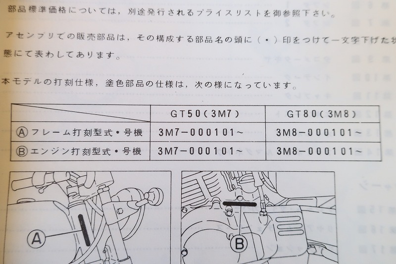 即決！GT50/GT80/1版/パーツリスト/3M7/3M8-000101-/パーツカタログ/カスタム・レストア・メンテナンス/123_画像3