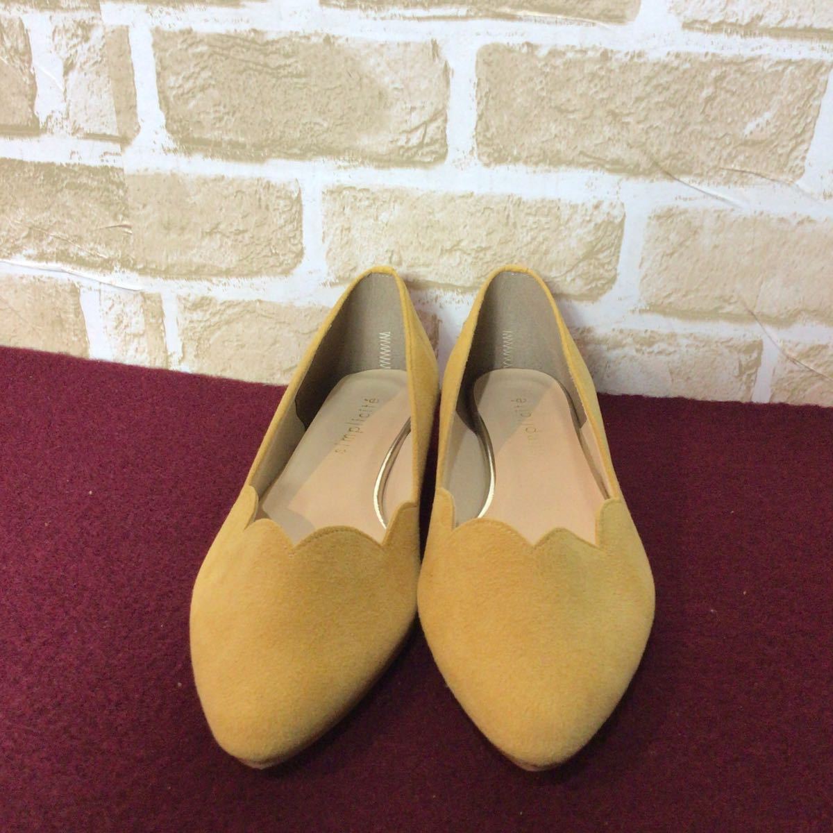 [ selling out! free shipping!]A-209 simplicite! pumps!23.0cm! yellow! yellow color!.... pumps! suede! stylish! lovely! new goods unused 