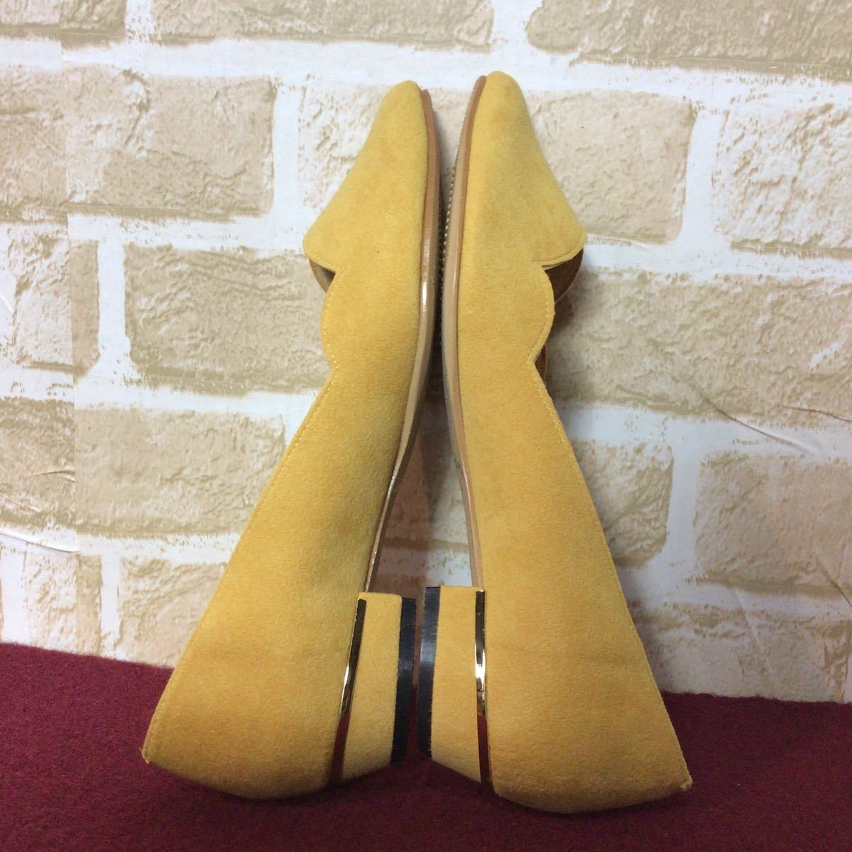 [ selling out! free shipping!]A-209 simplicite! pumps!23.0cm! yellow! yellow color!.... pumps! suede! stylish! lovely! new goods unused 