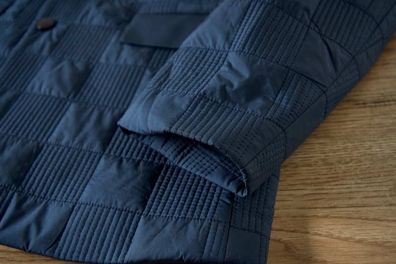 ダウンコットン テーラードジャケット■DCKMANY新品 メンズ 中綿 スーツジャケット 秋冬 軽量 紳士 ジャケット アウター ブルー A6902-L_画像6